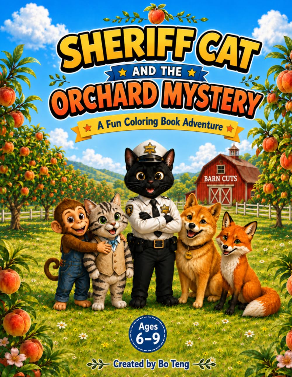 SHERIFF CAT AND THE ORCHARD MYSTERY: A Fun Coloring Book Adventure