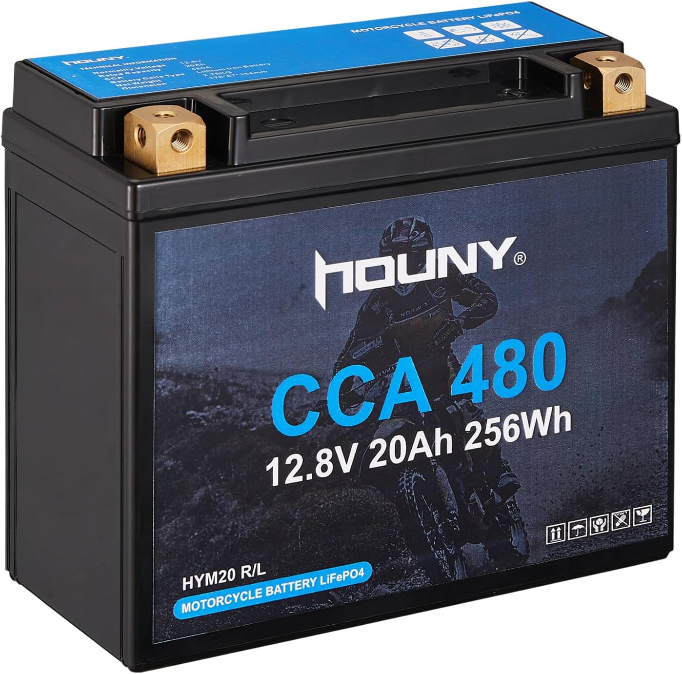 Lithium motorcycle battery 20Ah with built-in BMS 12V