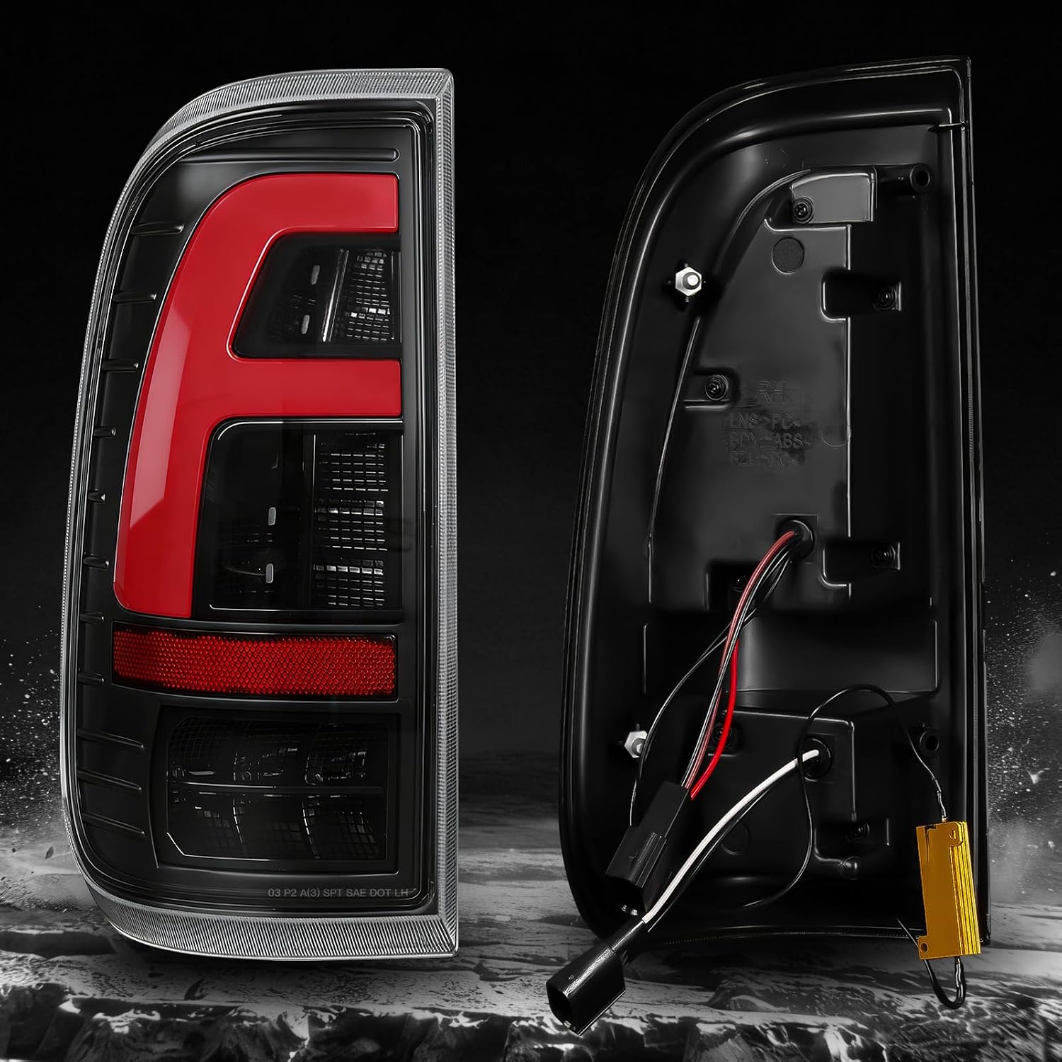 MAYELLO Clear Lens Black Full LED Tail Lights Compatible with 1997–2003 Ford F-150 & 1999–2007 F-250 F-350 F-450 F-550 Pickup Trucks, Plug & Play Rear Lamps Upgrade