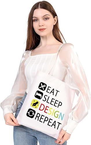 Miniatura 5 de MEIKIUP Regalo de diseñador Comer Dormir Diseño Repetir Maquillaje Bolsa Regalo para Diseñador de Interiores Diseñador Gr, Bolso tote Design Repeat,