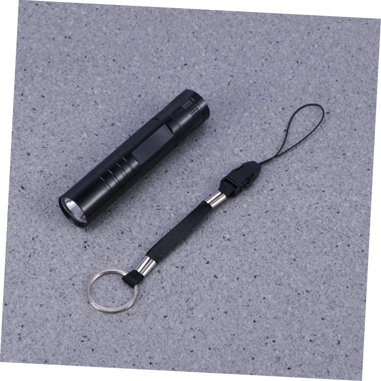 Uonlytech Led Pocket Torch Flashlight with Keyring for Outdoor Activities Made from Aluminum Alloy for Camping Hiking and Emergencies Black No Battery Included