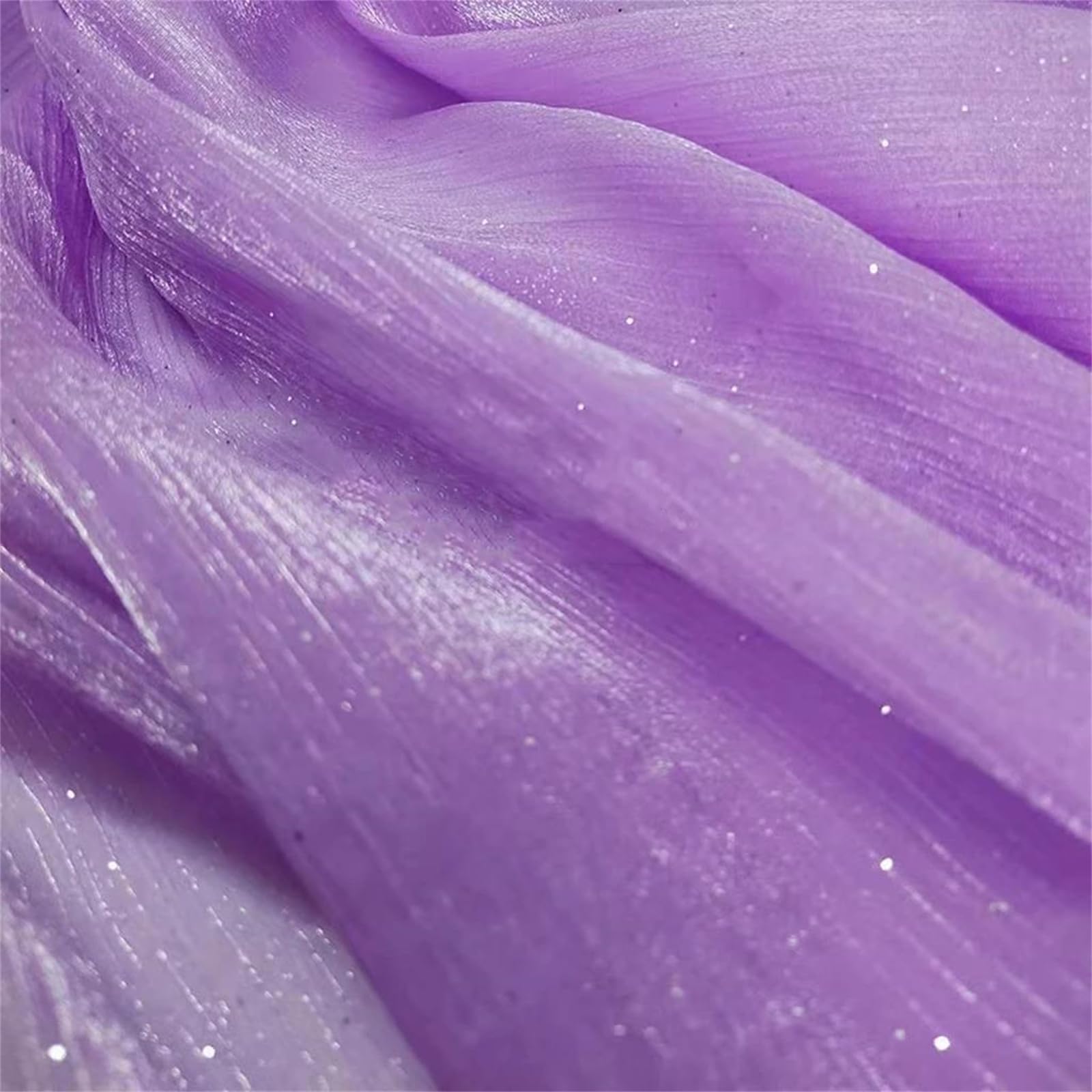 Organza Fabric, Glitter Organza Fabric Multicolor 100cm x 150cm for Sewing(Purple)