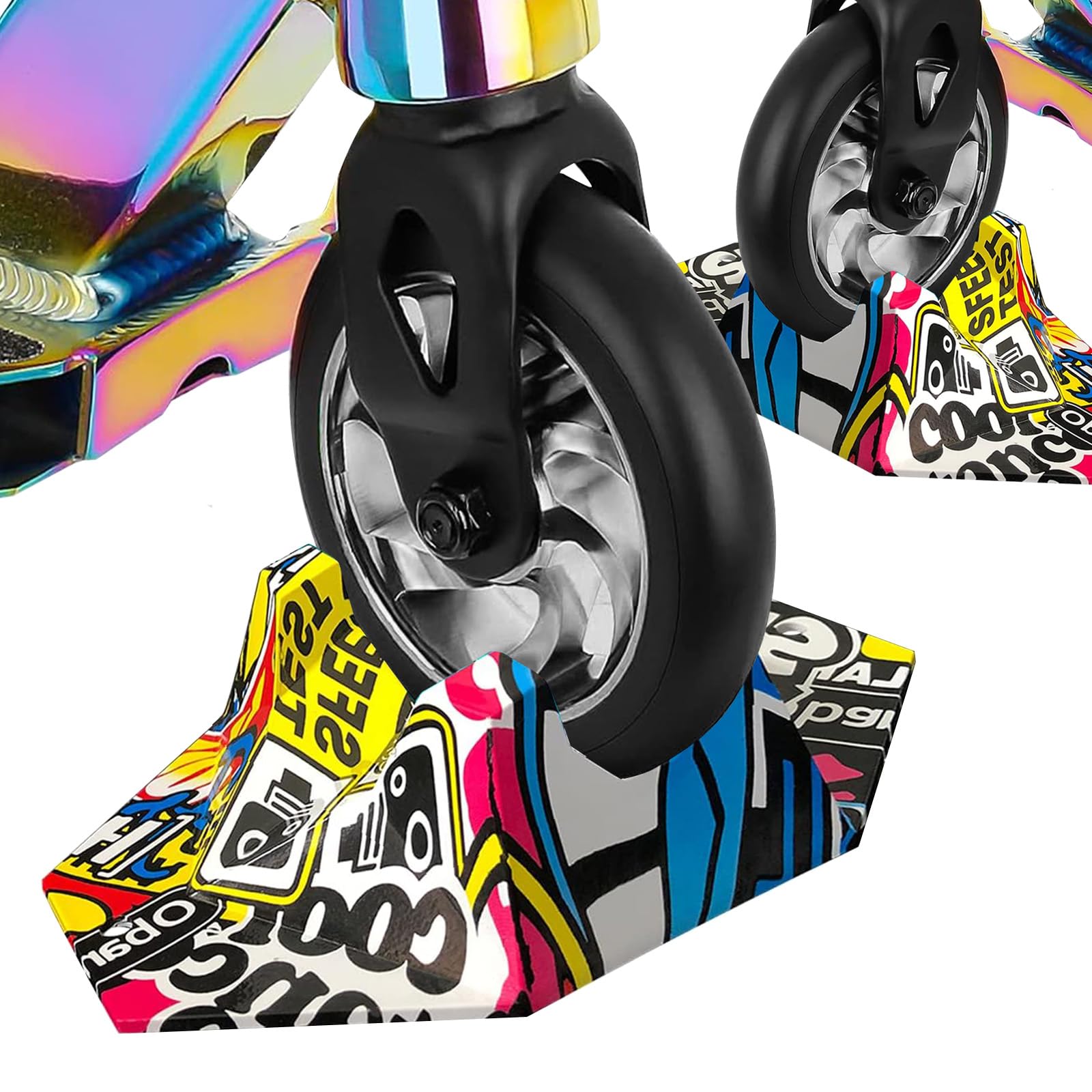 Universal Stunt Scooter Stand, Scooter Stand Accessory Stand for Pro Stunt Scooter/Stunt Scooter/Trick Scooter Freestyle Scooter/95 mm to 125 mm Wheels