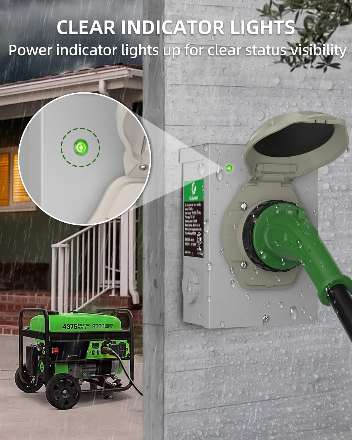 Snapklik.com : Islewire 50 Amp Generator Power Inlet Box, Pre-drilled ...