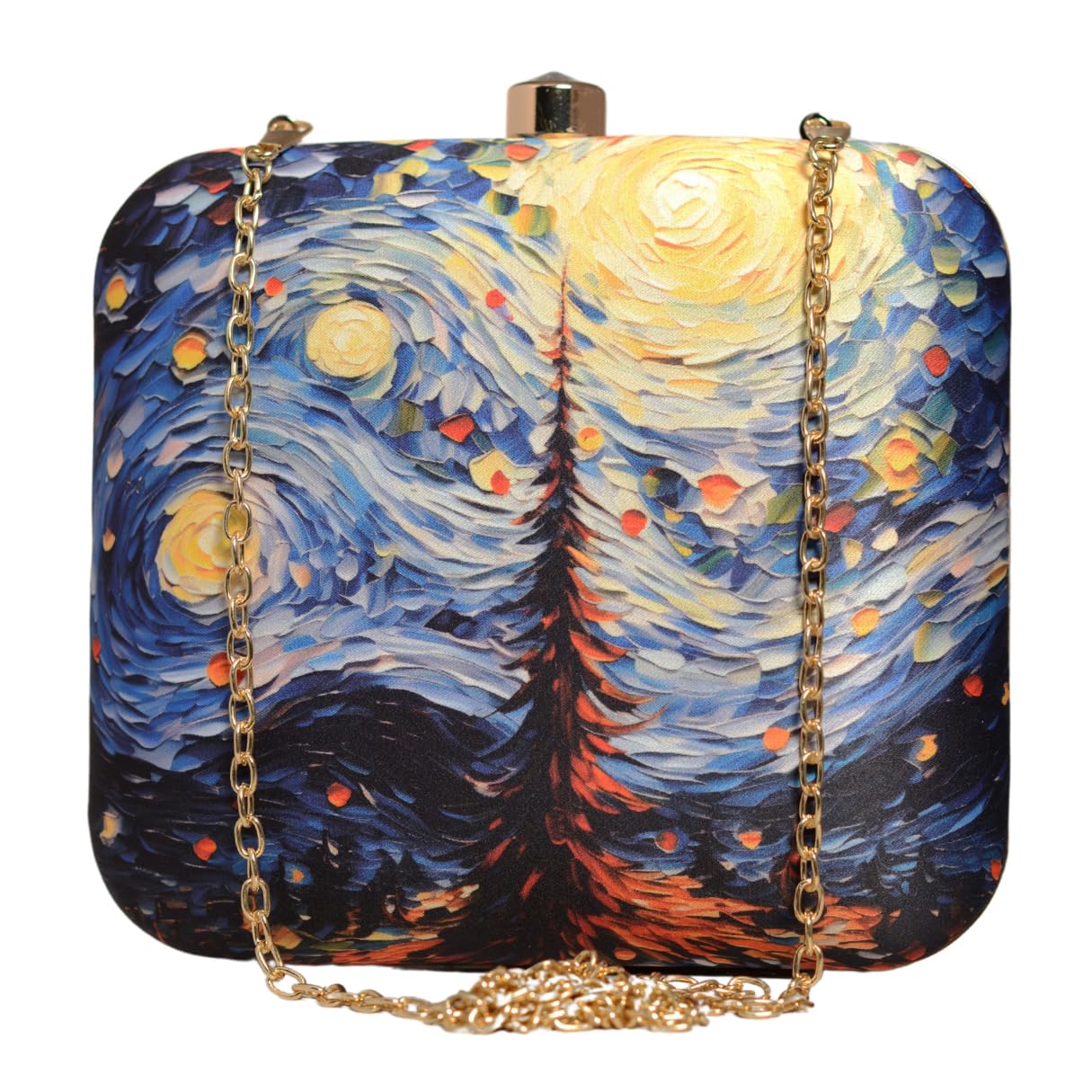 artklim Dreamy Art MultiColor Printed Clutch Bag for Women with Detachable Strap-picture-32