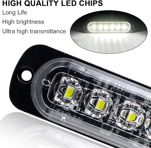 Miniatura 3 de Sidaqi Luces estroboscópicas de emergencia LED con control remoto, color blanco 4 en 1 24 LED, luz intermitente de construcción de advertencia de