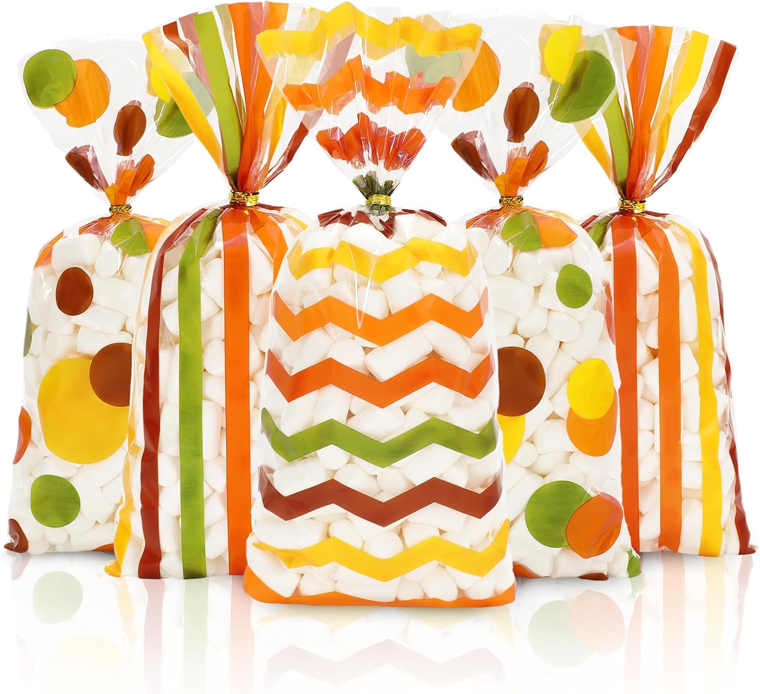 Whaline 100-Pack Fall Leaves Treat Bags - 5x7.3 Inch Kraft Paper Snack Bags For Thanksgiving - View #10