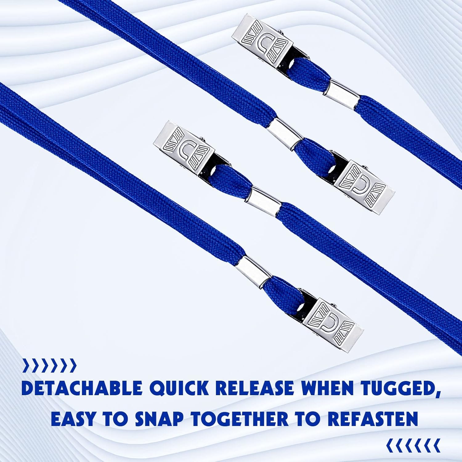 Hoolerry 300 Pcs Lanyards Clips Bulk for ID Name Badge Holder Lanyards Flat with Swivel Hook for Office School(Blue) - Image 4