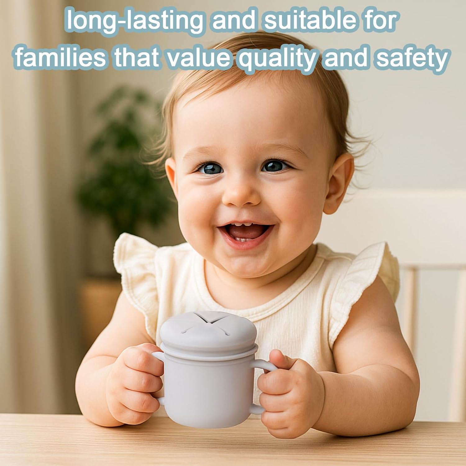 2 Pack Stainless Steel Toddler Snack Cups No Spill, 10oz BPA-Free Detachable Snack Cups with Silicone Lids, Reusable Multifunctional Snack Containers for Toddler and Baby