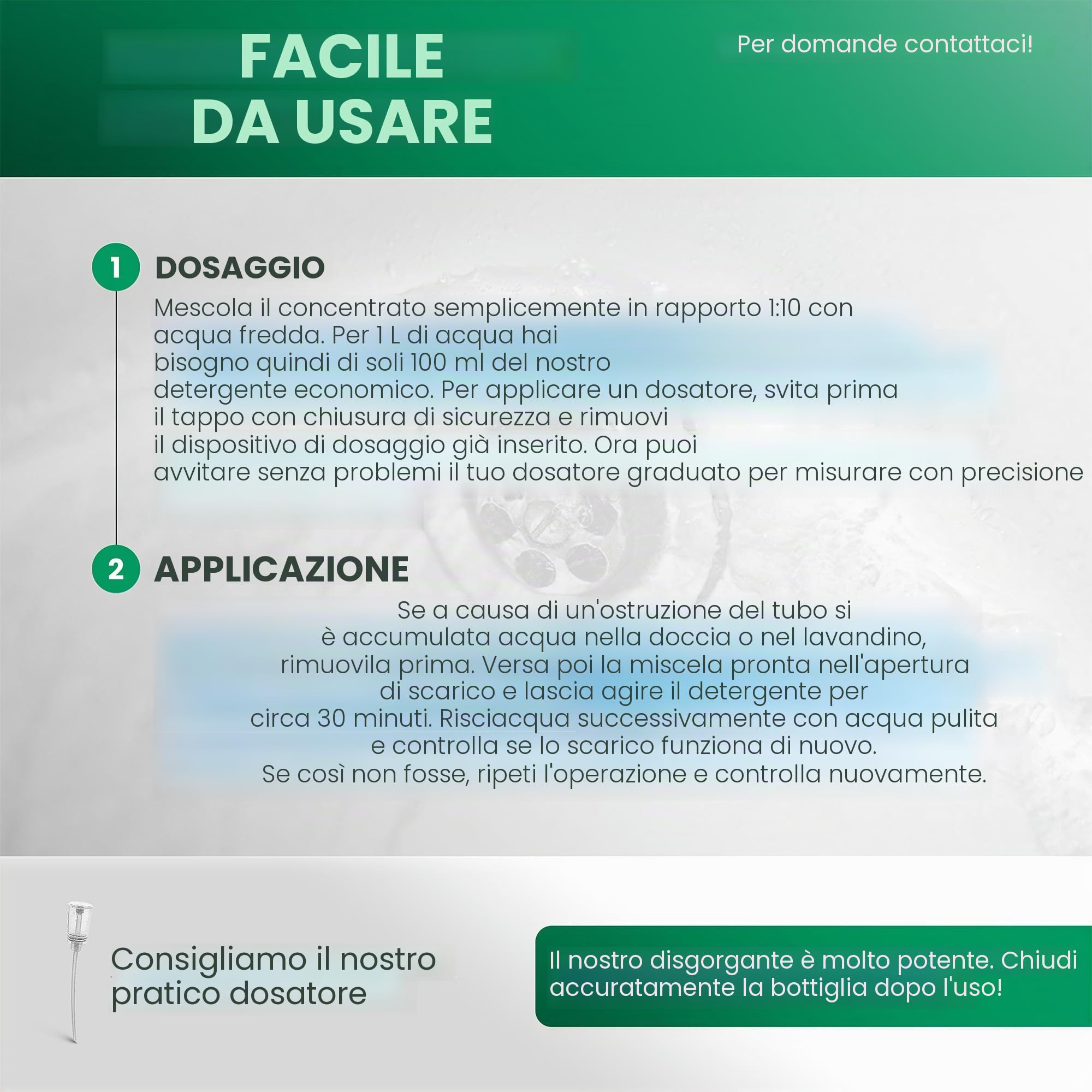 BiOHY Detergente per tubi (2 bottiglie da 1l) | Liquido, altamente concentrato per lo scarico | Inodore | Per tutti gli intasamenti (Rohrreiniger)
