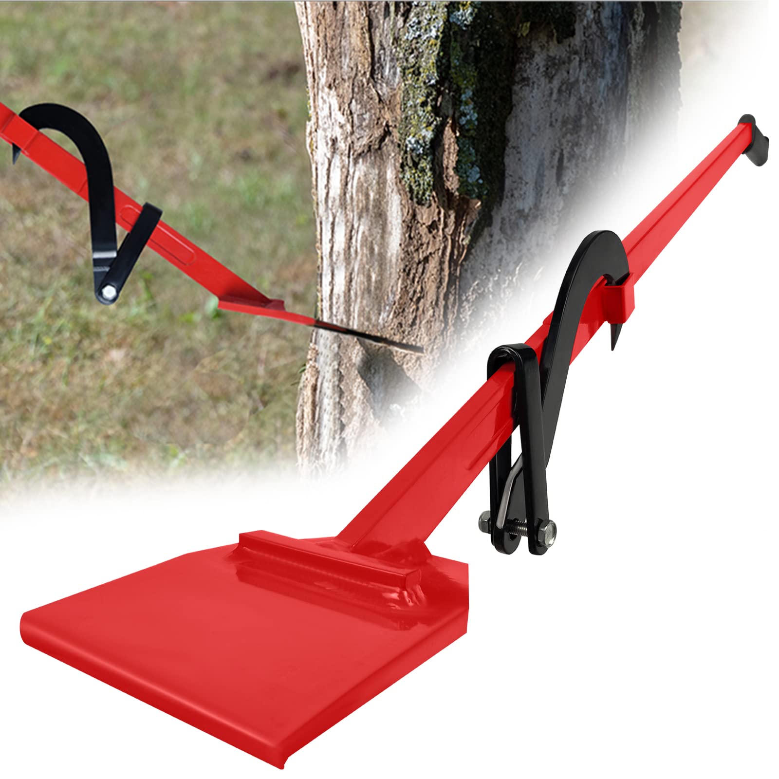 NAIZY Elevador Talador de Troncos 130 cm Gancho Giratorio Volteador de Troncos Talador de Árboles Cantos Forjados Mango Largo Antideslizante, Rojo