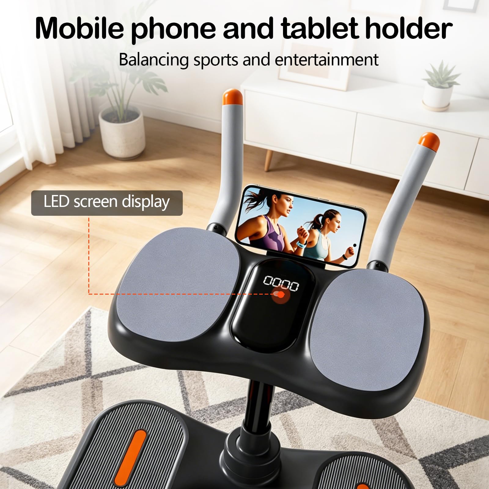 Wirbelsäulentrainer, 6-in-1 Spine Twist & Stretch Trainer Twister Sportgerät mit 3-Fach Höhenverstellbar LED-Timer Handyhalterung für Taillentrainer, Workout, Taillenstraffung, Rücken, Beindehnung