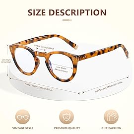 EASY READ Retro Round Blue Light Blocking Reading Glasses for Women,Anti UV Readers for Women with Spring Hinge(Tortoise,+1.50)