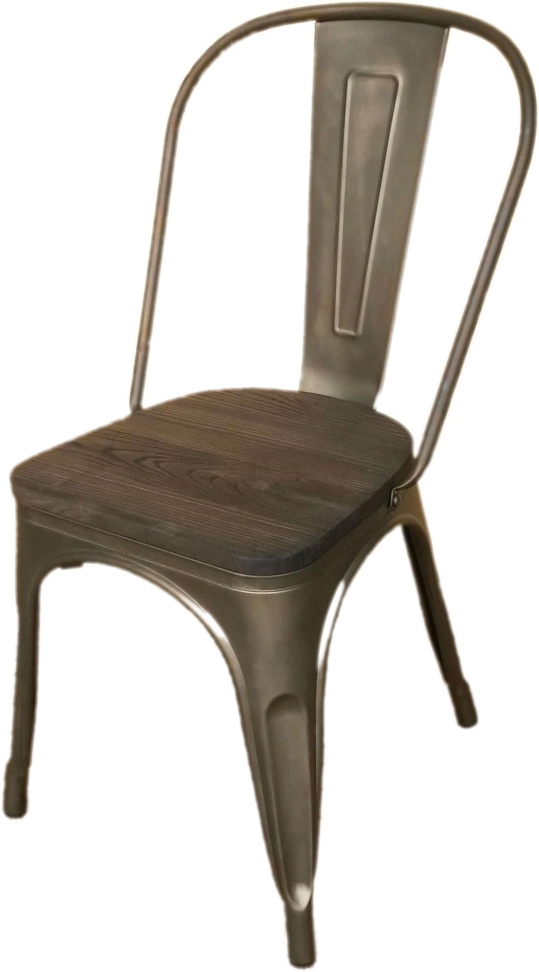 Household Discount New Tolix Vintage Style Metal French Bistro Chairs With Wooden Seats. Pauchard Retro Cafe Bar.