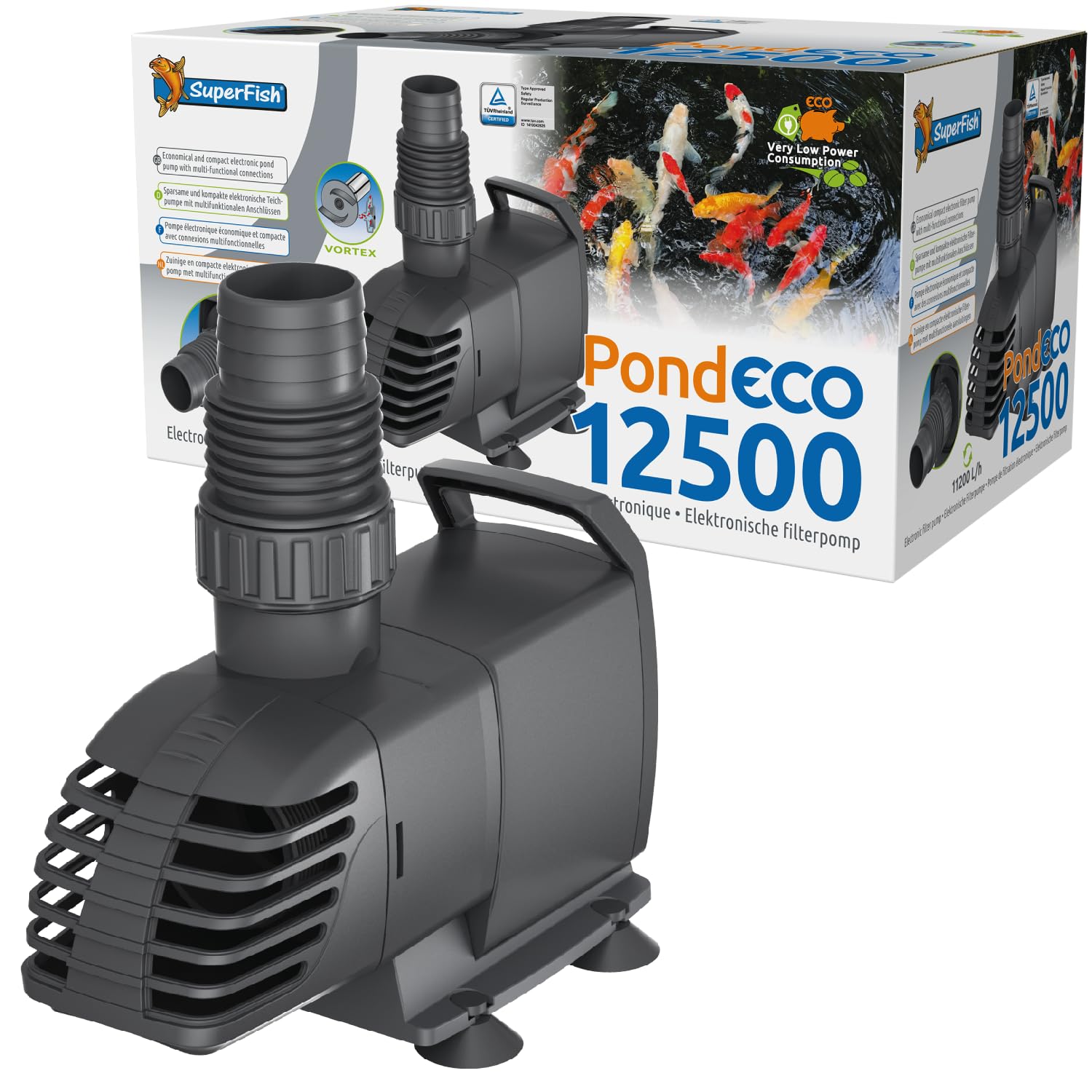 Superfish Eco Pond Pump 12500 11,200 L/h Flow Low Energy Water Feature Pump