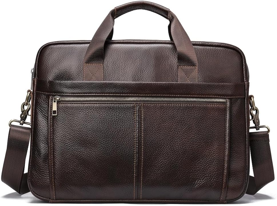 Top Layer Cowhide Business Bag Men's Tote Briefcase Diagonal Shoulder