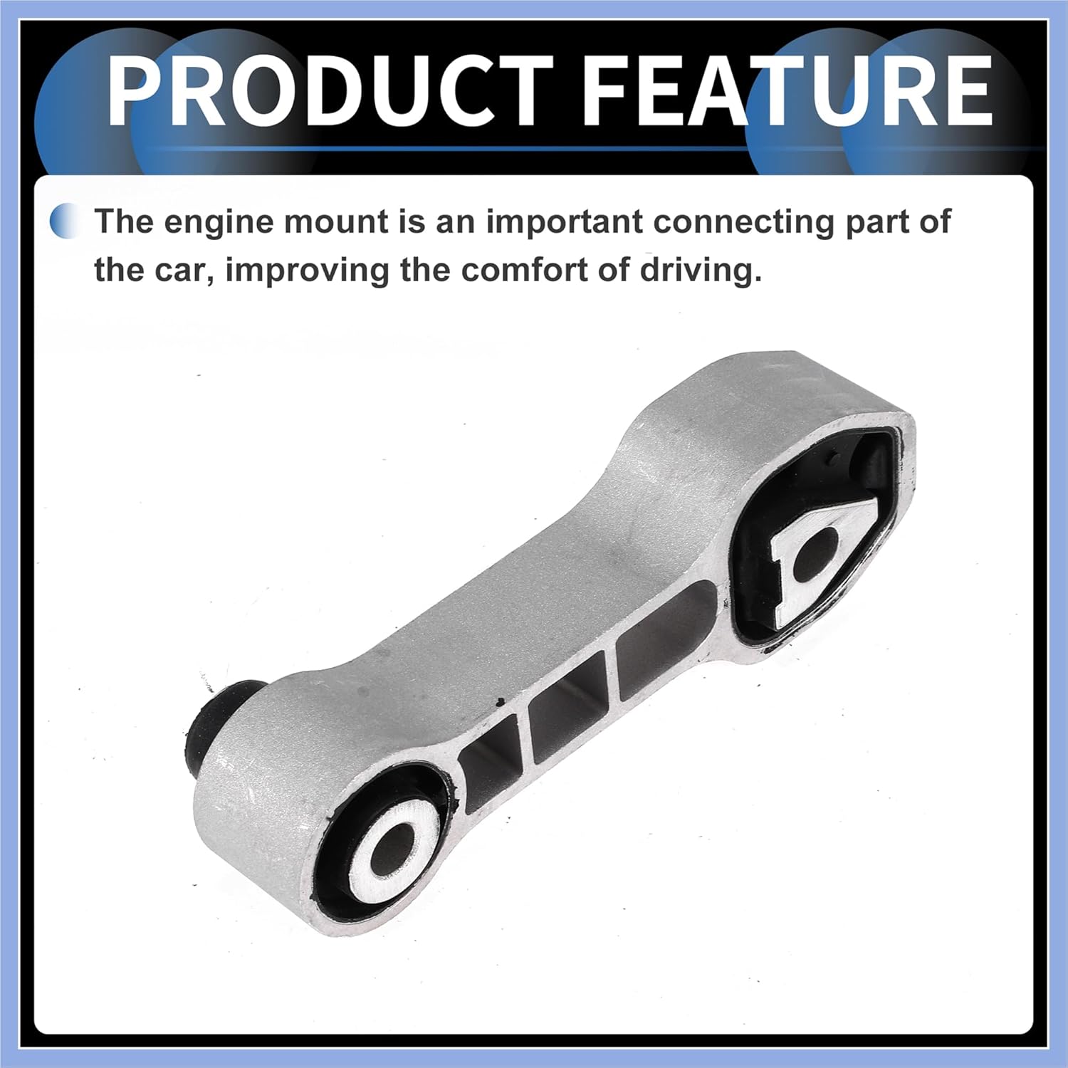 Engine Motor Mount, ENGINE MOUNTING No.68073029AC/68081614AD for Fits for Fiat 500 1.4L 2012-2018 Silver Tone, 1 Pc Stable