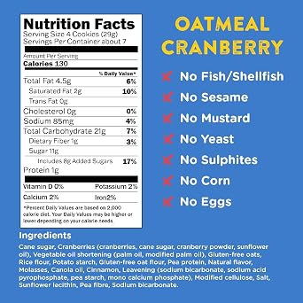 Kinnikinnick Gluten Free Oatmeal Cranberry Cookies, 7.75 oz (Pack of 6)