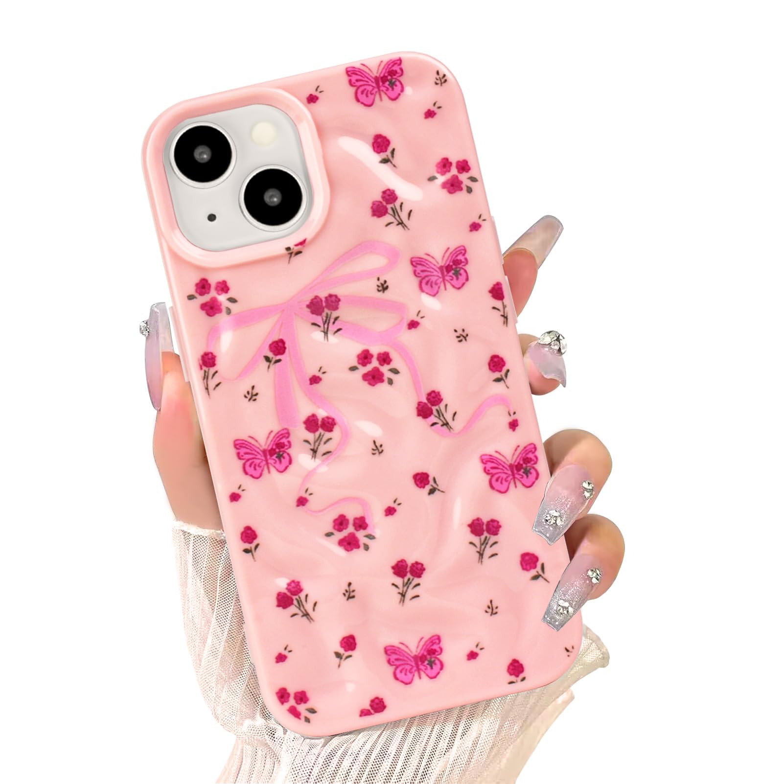 Coque iPhone 14 fleurie rose chic pour vos tenues d'été - 8
