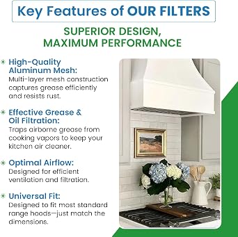 Filter Everything Replacement Range Filter Compatible With Broan 99010193, Charmglow 99010193, Swanson 99010193, Wilmar 95-4064,LG-8512,RLF1004; 10-1/2 X 10-1/2 X 3/8 L3; 1-Pack