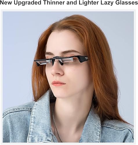 Miniatura 5 de okcsc Gafas de lectura perezosas, lentes horizontales HD más delgadas para acostarse para ver TV/libros de lectura móviles, prisma de ángulo de 90 °
