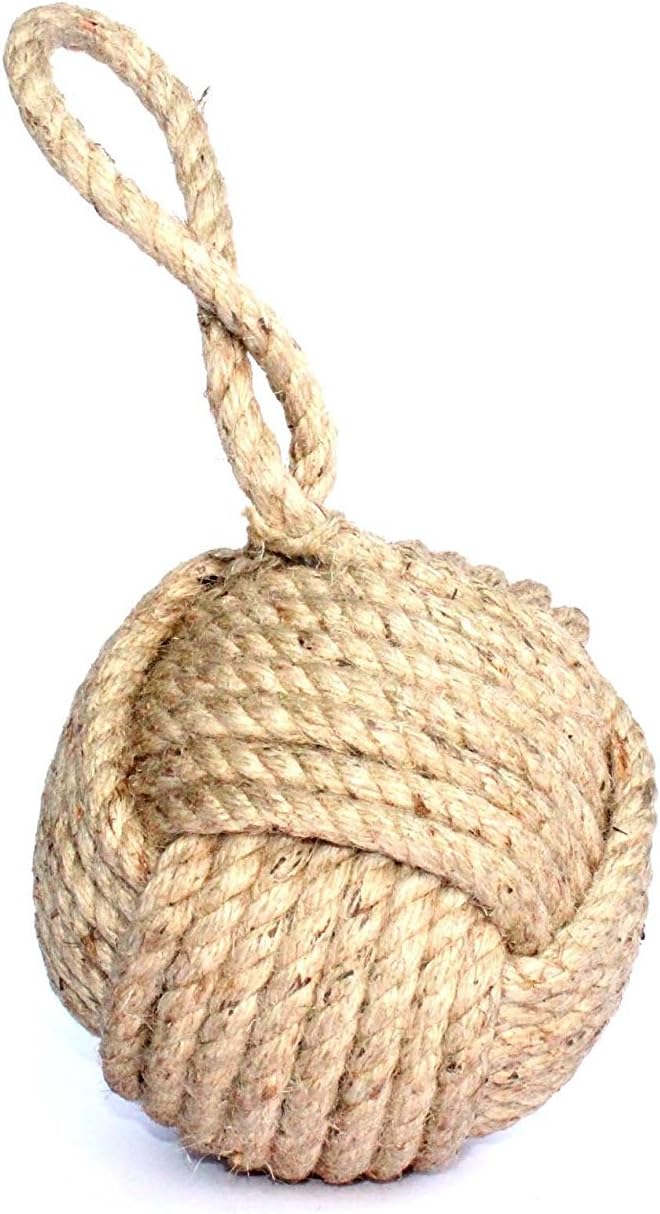 Handmade Nautical Knot Jute Rope Door Stopper Home & Office Safty Guard (5 by 5)"
