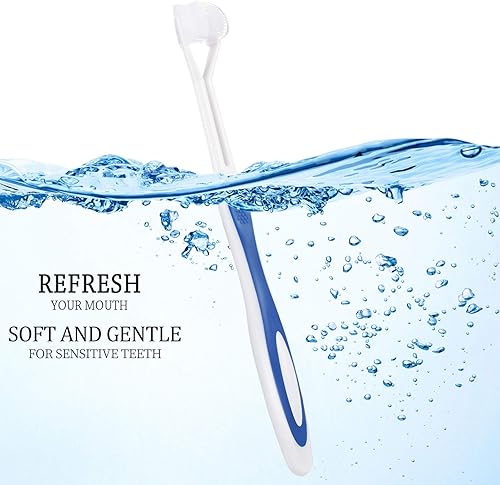 Miniatura 7 de Boao 16 piezas de cepillo de dientes de tres caras, cepillo de dientes de viaje para niños, cuidado completo de los dientes, cerdas de gran ángulo