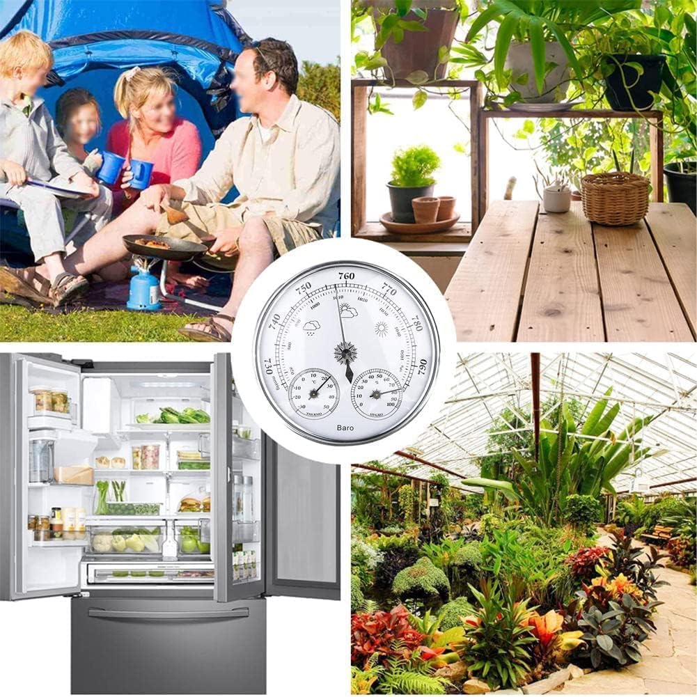 TiStm Barometer,Traditional Weather Station Traditional Weather Station Traditional Barometer Analog Weather Station,5 Inch Barometers,with Temperature and Humidity Barometer