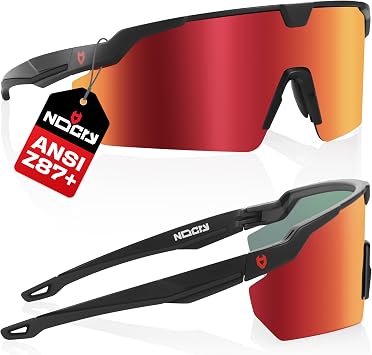 NoCry ANSI Z87 Sunglasses For Men or Women with Anti-Scratch and 100% UV Protection High Contrast Lens Tinted Safety Glasses for Men Perfect Z87 Safety Glasses or Safety Sunglasses