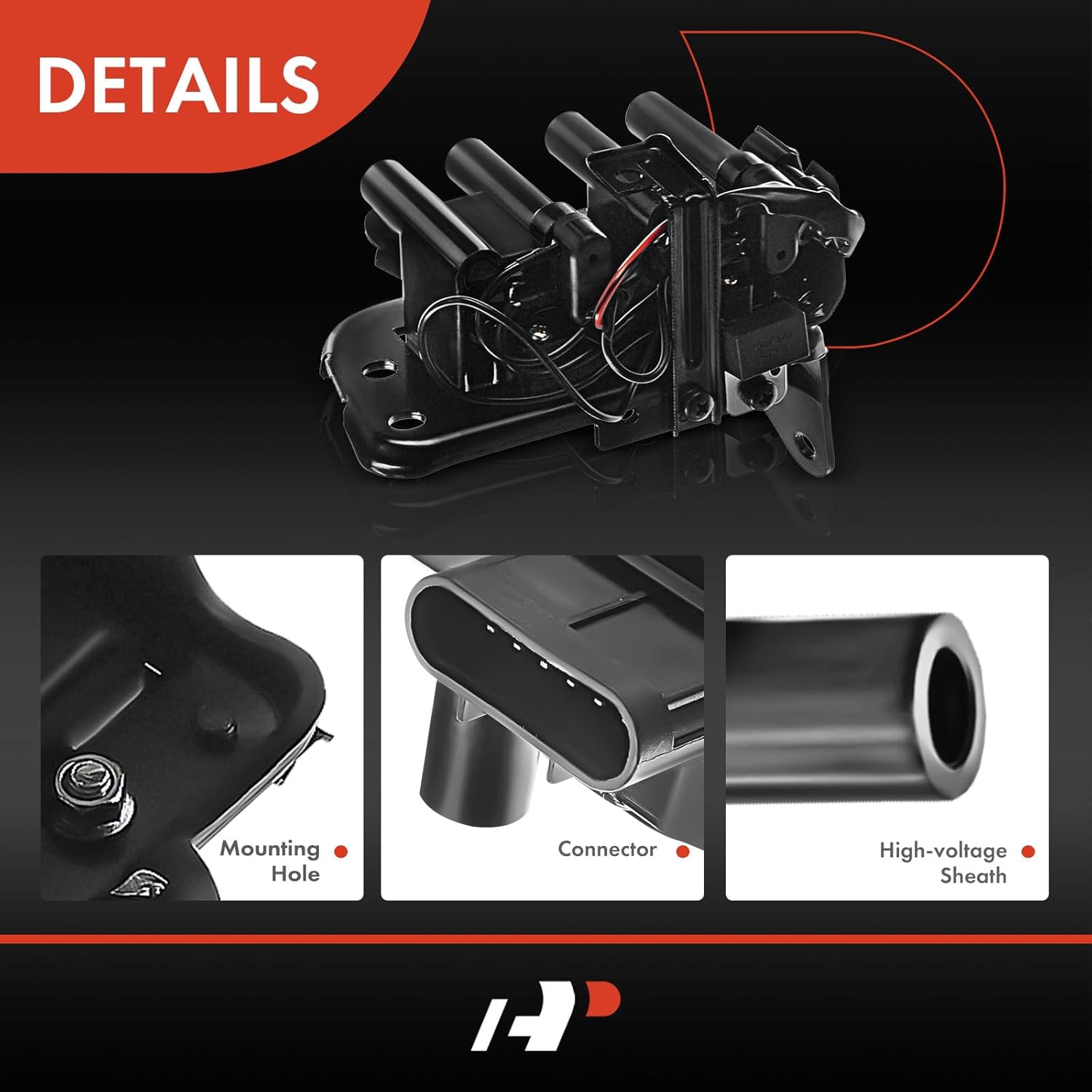 A-Premium Engine Ignition Coil Pack Compatible with Hyundai Elantra 1996-2000, Tiburon 1997-2001, 1.8L 2.0L