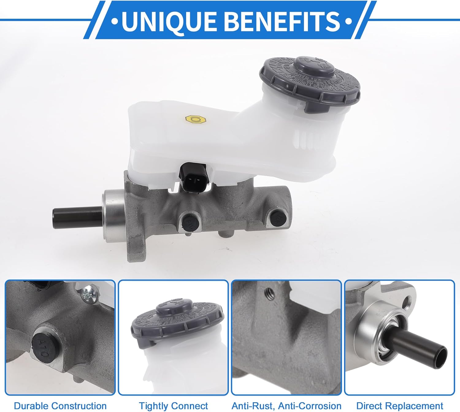Brake Master Cylinder with Reservoir No.46100S9AG51 for Honda CR-V 2002-2006 Hydraulic Master Cylinder Silver Tone,White Aluminum Alloy,Plastic 1 Pc