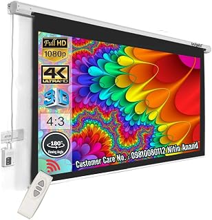 Inlight® 120 inches Diagonal, UHD-3D-4K Ready Technology | Motorised Projector Screen 4:3 Picture Aspect Ratio, 8 Ft. x 6 ... Price In India