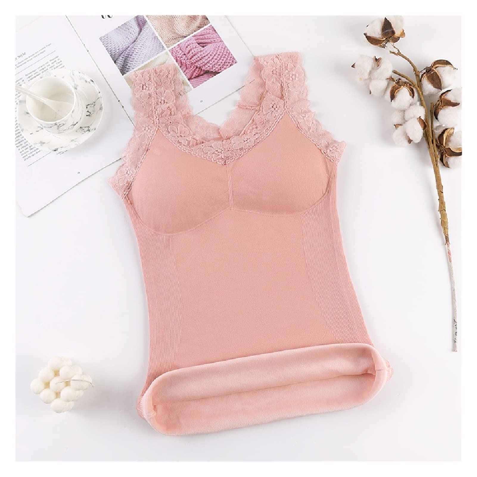 Bielizna termiczna, kamizelka plus size, bielizna termiczna, damska odzież zimowa, kurtka termiczna, bielizna termoaktywna (kolor: różowy, rozmiar: 40-70 kg) (różowy 70)