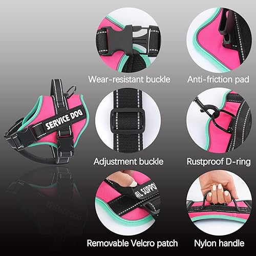 Miniatura 31 de voopet Arnés para perro de servicio, arnés de chaleco de apoyo emocional para mascotas, arnés reflectante transpirable y ajustable para perros