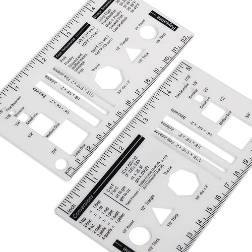 Miniatura 3 de 2 reglas culinarias de acrílico, mini plantilla de referencia de corte, medición de cocina para alimentos, herramienta esencial de cocina con peso,