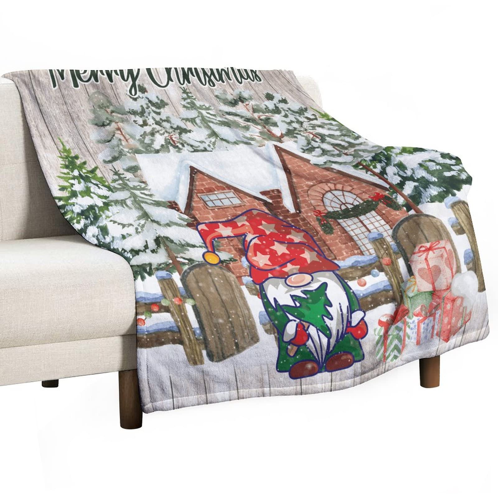 Couverture chaude double face moelleuse en flanelle haut de gamme au motif de Noël