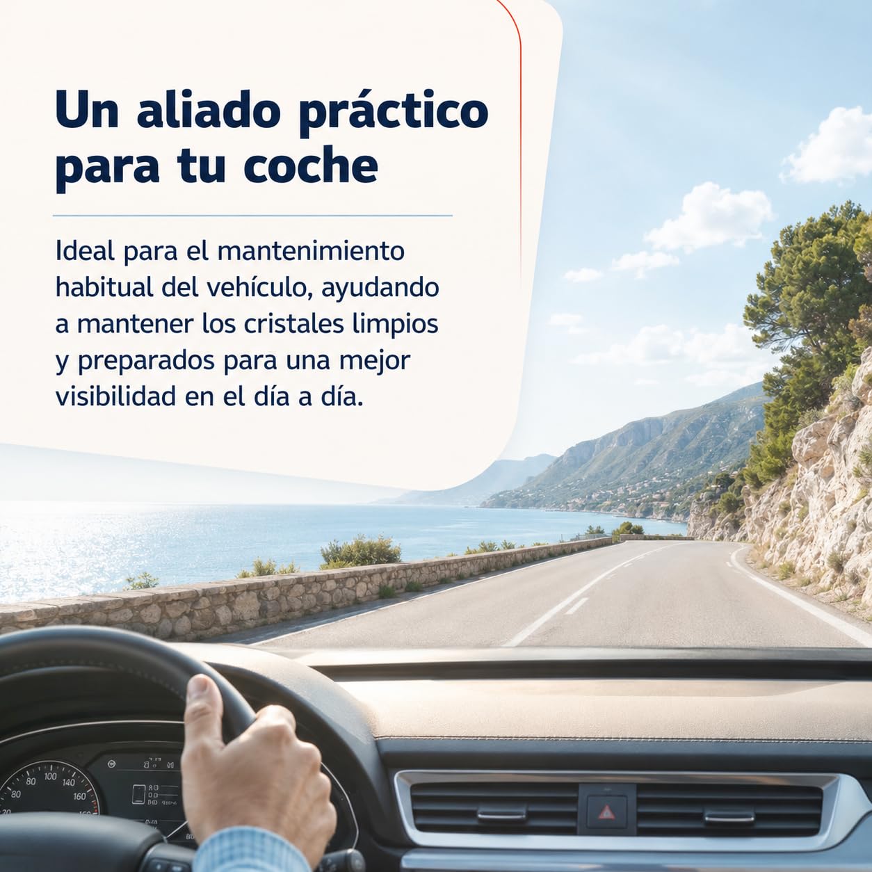 Pulimento Cristales Coche, Antilluvia y Antivaho, con Esponja, Pack de 12