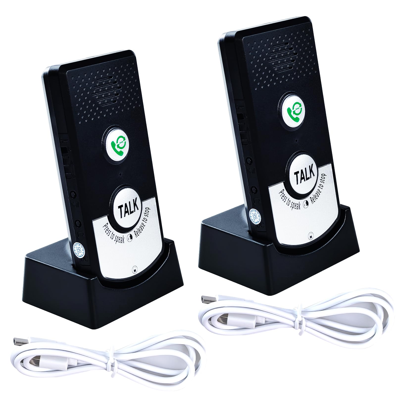 Smartwares, citofono vocale a 2 vie, 1500 m, con campanello senza fili, per pazienti, anziani, ufficio, casa