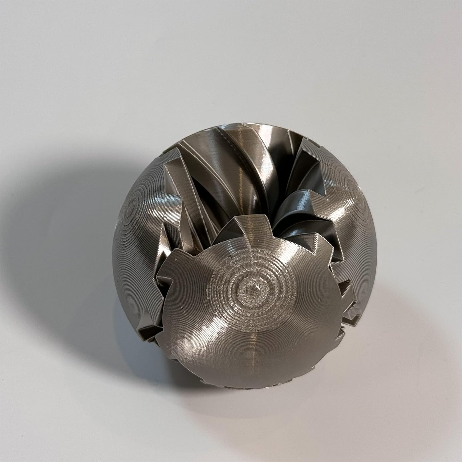 Gear Ball 2.0 - 3D Printed Gear Ball Fidget Toy Sphere (Silver)