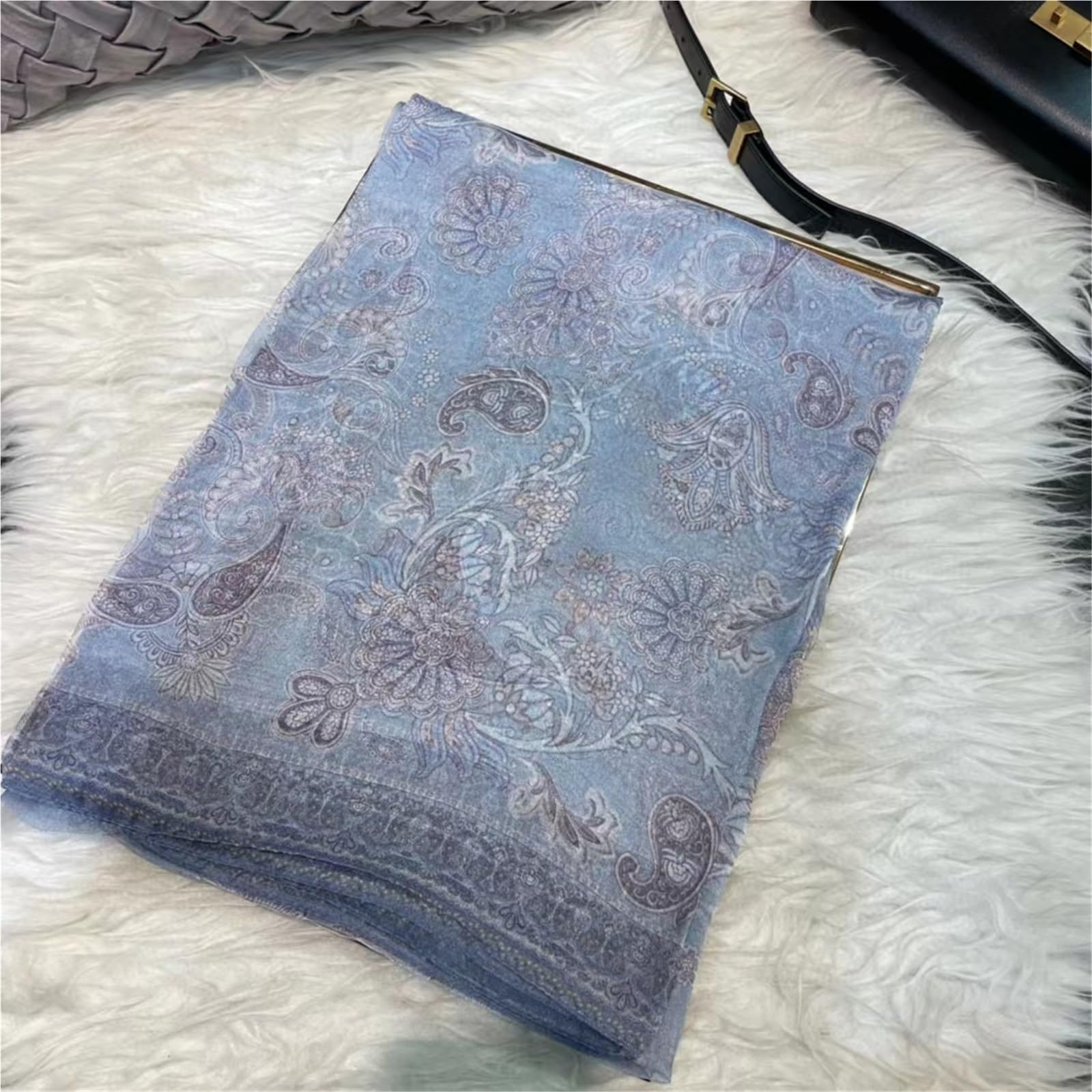 Primaverile Grande Leggera Sciarpa di seta Mantella Moda Donna Sciarpe lunghe Foulard chiffon design plaisley