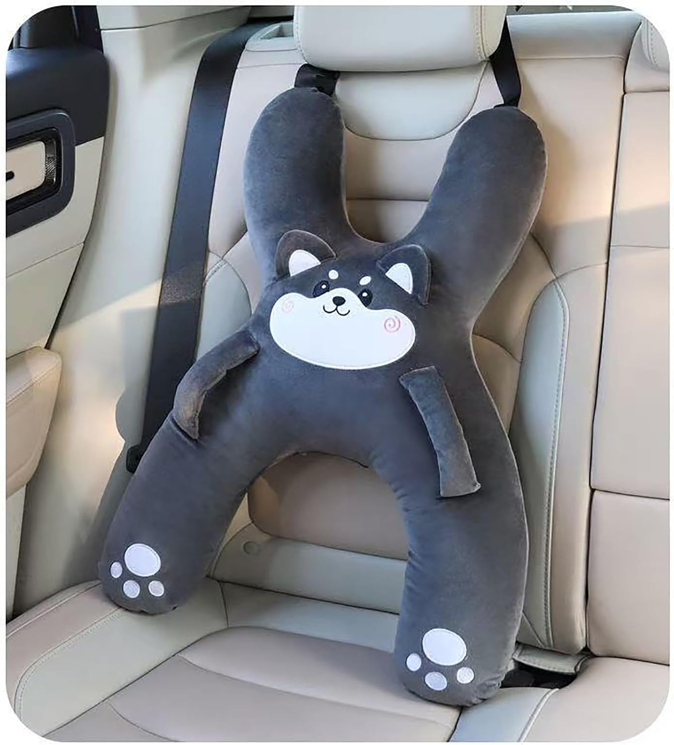 Animal Print Travel Buddy - Kids' Cotton Travel Neck Pillow Travel Car Sleeping(A)