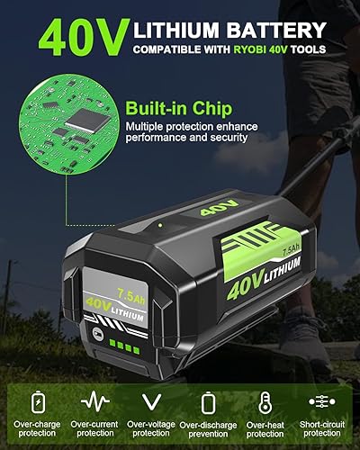 Miniatura 5 de HOCHSTERN Reemplazo actualizado de 7.5 Ah para batería Ryobi de 40 V OP40601 compatible con batería de iones de litio Ryobi de 40 voltios OP4050