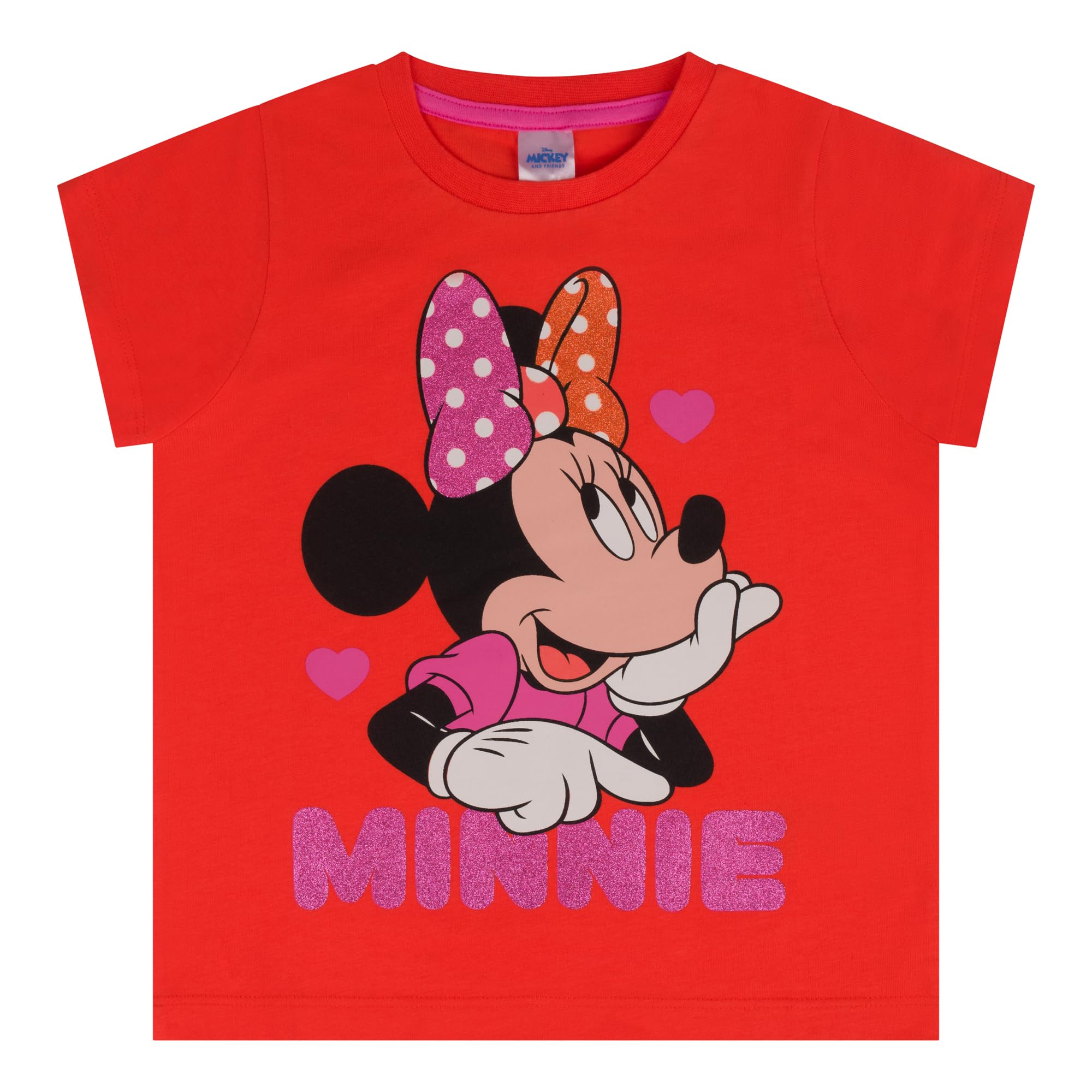 Disney Myszka Minnie, zestaw 3 koszulek dla dziewczynek z krótkim rękawem - 100% bawełna, wielokolorowa, wielokolorowa
