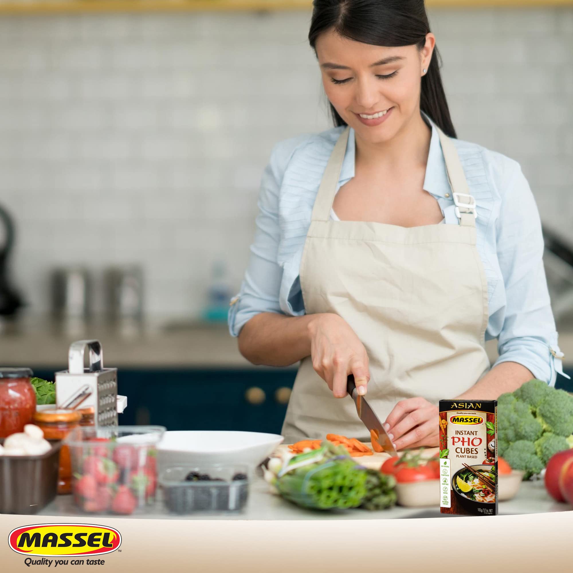 Massel Cubos asiáticos caldo instantáneo sin gluten sabor pho paquete 6 x 105 g