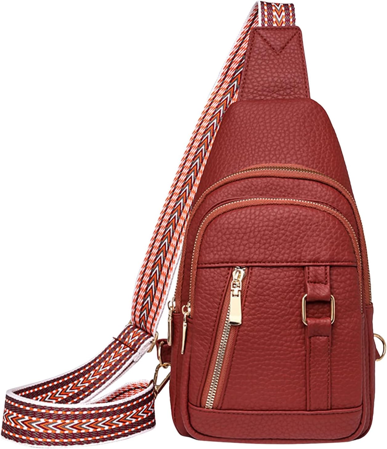 KELINFONGCrossbody Sling Bags for Women Leather Fanny Pack for Women,Trendy Chest Bag Backpack with Adjustable Strap,cross Body Bag for Outdoor Hiking Travel Sports
