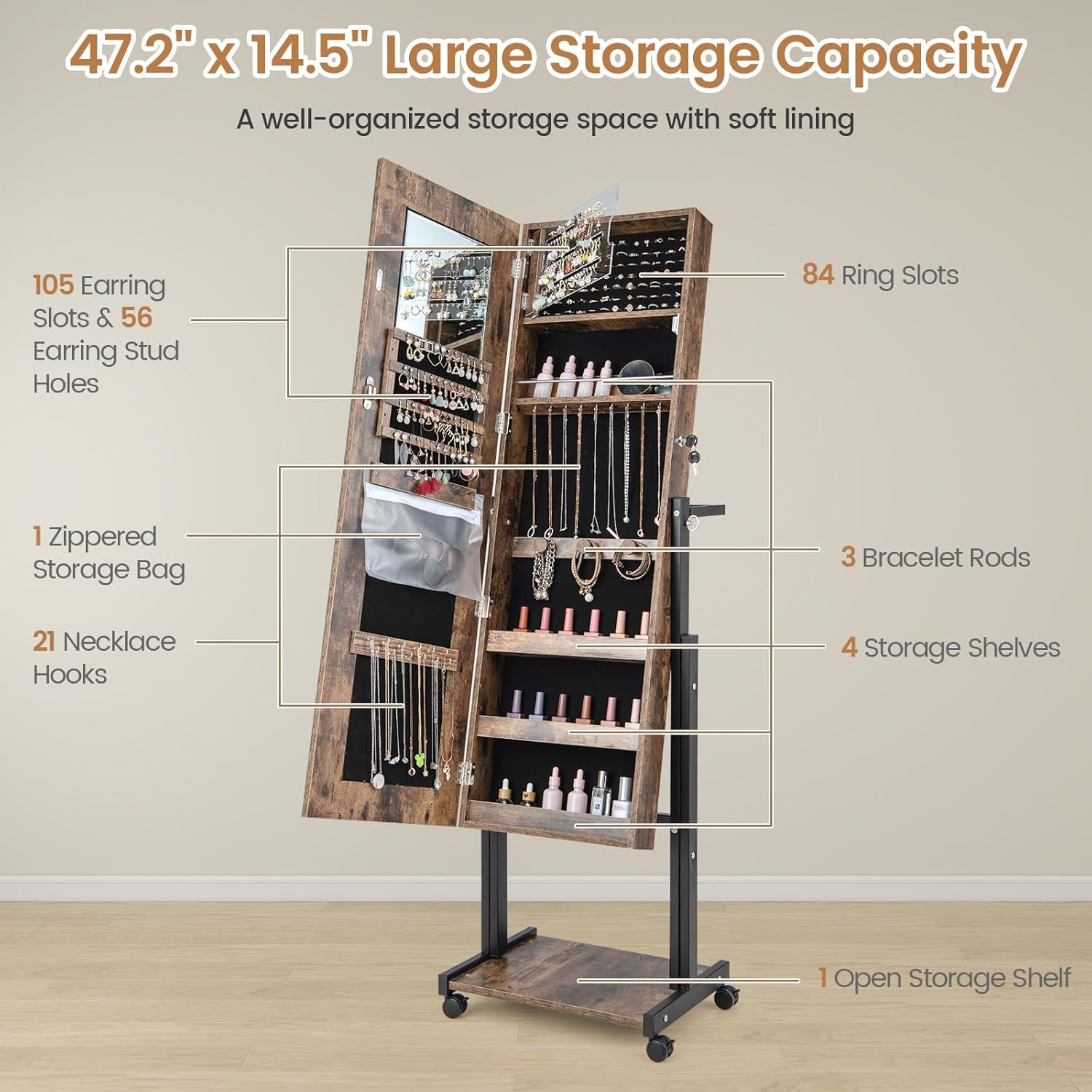 LED Mirror Touch Switch and 3 Color Modes