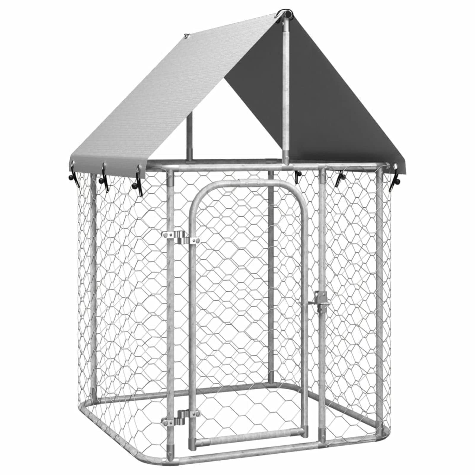 Gabbia per Cani da Esterno con Tetto, Box per Cani, Recinto da Esterno, 100x100x150 cm