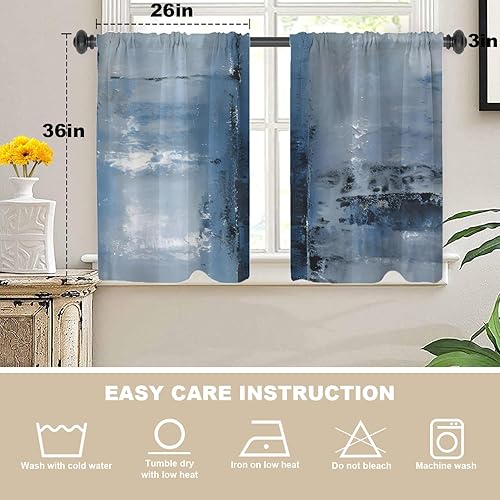 Miniatura 1015 de Cenefas de cocina modernas con patrón de cobre marrón dorado para ventanas, cenefas opacas abstractas de marcas de arañazos y cortinas opacas