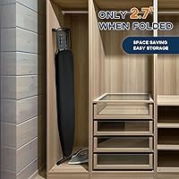 Vista 7 de Tabla de Planchar de Tamaño Completo, RAINHOL 54"x13" Tabla de Planchar Compacta de Servicio Pesado con Descanso para Plancha, Cubierta Resistente