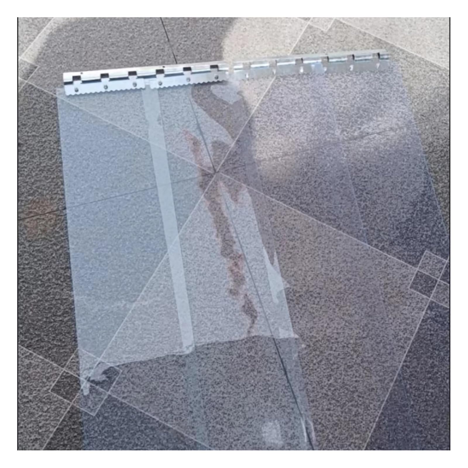 Kurtyna drzwiowa z PVC, przezroczysta, wodoodporna, z PVC, wiatroszczelna, wodoodporna, rozdzielająca, z przegrodą(195x260cm/76.77x102.3in)